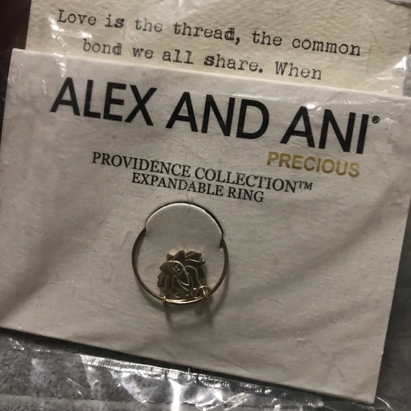 New inPackage Sterling Silver Alex & Ani Providence Collection Lotus Flower Ring - Picture 7 of 8